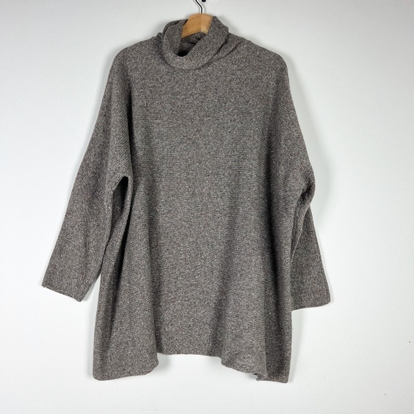 Eskandar Cashmere Silk Wool Knit Boxy Oversized Turtleneck Pullover Sweater OS - Picture 1 of 4